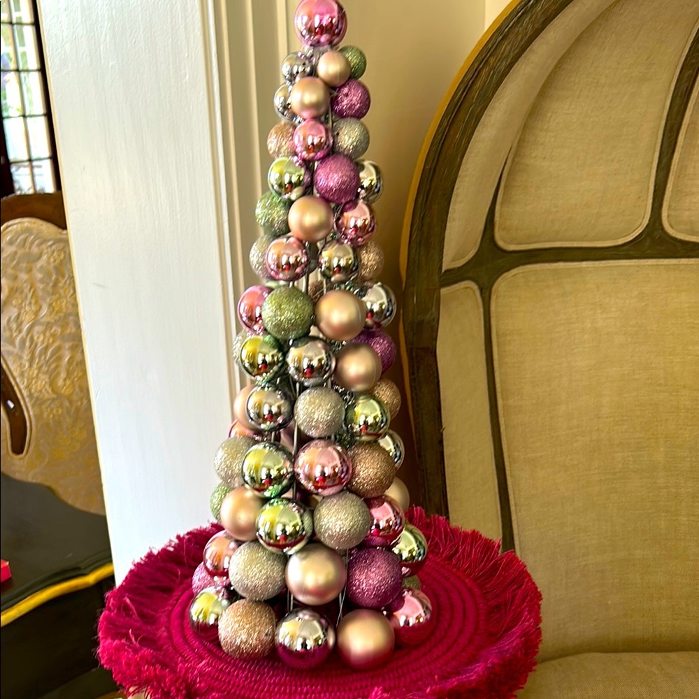 NWT Lavish Home 20” Festive Multicolor Ornament Cone Tree